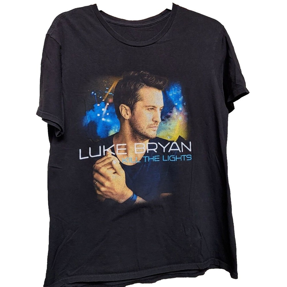 Luke Bryan Kill The Lights Tour 2016 Black T-Shirt XL Country Music Band